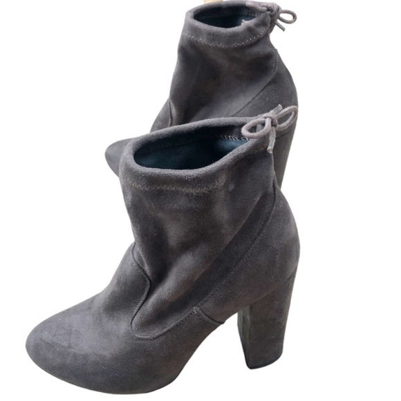 ASOS Public Desire Jenna Tie Back Brown Heeled Women’s Suede Ankle Booties Boot - Picture 2 of 11